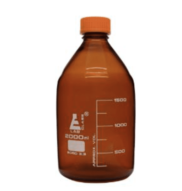 Graduated Reagent Bottle, Amber, 2000 ml